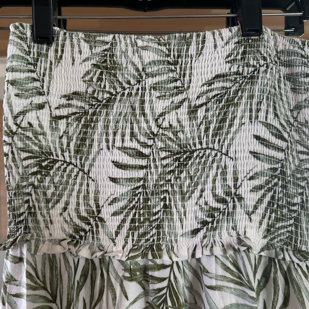 Forever 21 Tropical Palm Print Strapless Maxi Dress Medium - Picture 7 of 10